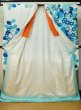 Photo3: M0328J Used Japanese women  White FURISODE long-sleeved / Silk. Flower   (Grade C) (3)