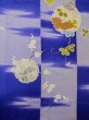 Photo7: M0328M Used Japanese womenPale Purplish Blue HOUMONGI formal / Silk. Peony,   (Grade C) (7)