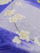 Photo15: M0328M Used Japanese womenPale Purplish Blue HOUMONGI formal / Silk. Peony,   (Grade C) (15)