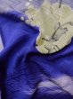 Photo20: M0328M Used Japanese womenPale Purplish Blue HOUMONGI formal / Silk. Peony,   (Grade C) (20)