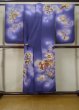 Photo3: M0328N Used Japanese women  Purple HOUMONGI formal / Silk. Flower, instruments pattern  (Grade D) (3)