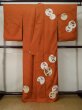 Photo3: M0328O Used Japanese women  Orange TSUKESAGE formal / Silk. Peony,   (Grade C) (3)