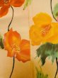 Photo6: M0328P Used Japanese womenPale Light Orange TSUKESAGE formal / Silk. Flower   (Grade C) (6)