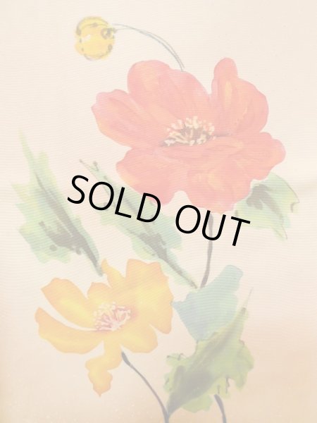 Photo8: M0328P Used Japanese womenPale Light Orange TSUKESAGE formal / Silk. Flower   (Grade C) (8)