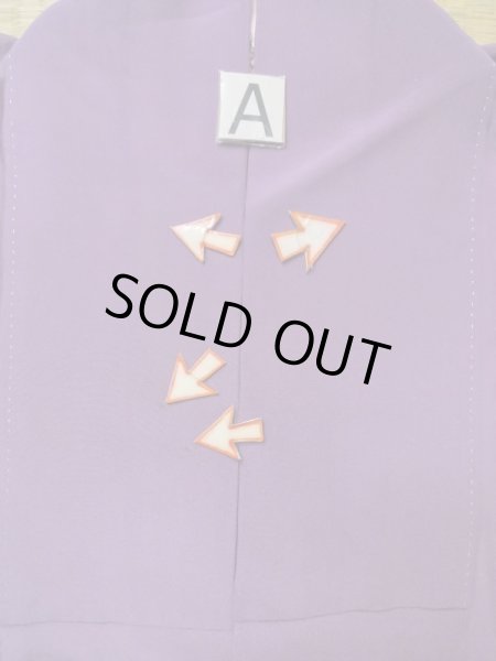 Photo16: M0328Q Used Japanese women  Purple HOUMONGI formal / Silk. Flower,   (Grade C) (16)