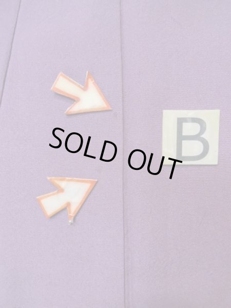 Photo17: M0328Q Used Japanese women  Purple HOUMONGI formal / Silk. Flower,   (Grade C) (17)