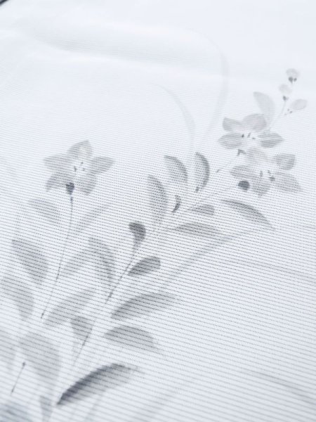 Photo21: M0328T Used Japanese women  Navy Blue Summer / Silk. KIKYO Japanese balloonflower, Right side: "SHA" silk gauze, Lining: "RO" silk gauze, Dragonfly motif  (Grade C) (21)