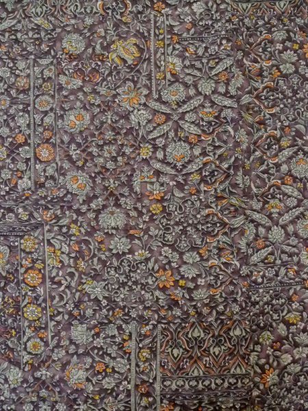 Photo5: M0328V Used Japanese women Pale Dark Green KOMON dyed / Silk. Chinz pattern   (Grade A) (5)