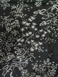 Photo5: M0328X Used Japanese women  Black OSHIMA TSUMGI pongee / Silk. Flower,   (Grade C) (5)