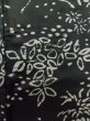 Photo6: M0328X Used Japanese women  Black OSHIMA TSUMGI pongee / Silk. Flower,   (Grade C) (6)