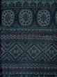 Photo4: M0329A Used Japanese women  Navy Blue TSUMUGI pongee / Silk. Geometrical pattern,   (Grade C) (4)