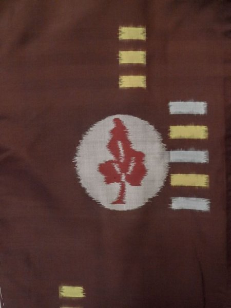 Photo3: M0329C Used Japanese women  Brown HAORI short jacket / Silk. Tree,   (Grade B) (3)