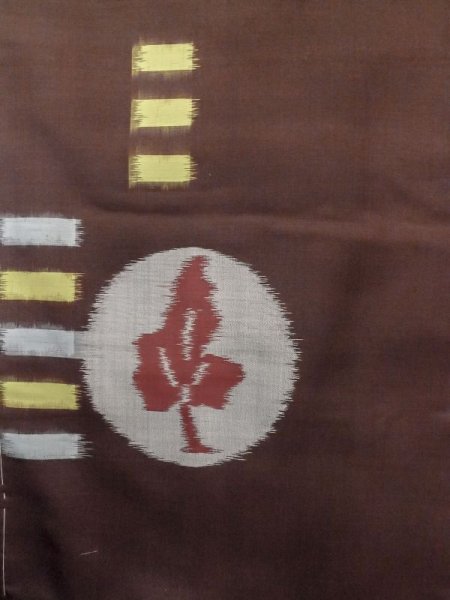 Photo4: M0329C Used Japanese women  Brown HAORI short jacket / Silk. Tree,   (Grade B) (4)