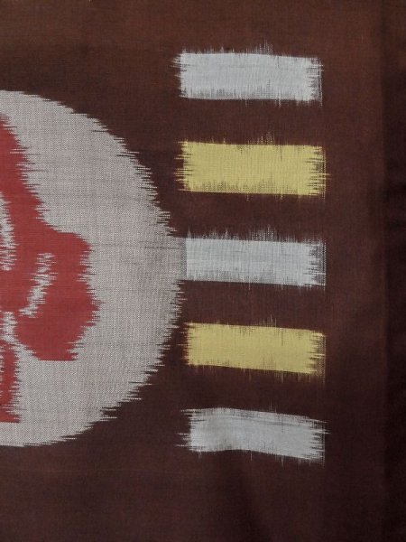 Photo6: M0329C Used Japanese women  Brown HAORI short jacket / Silk. Tree,   (Grade B) (6)