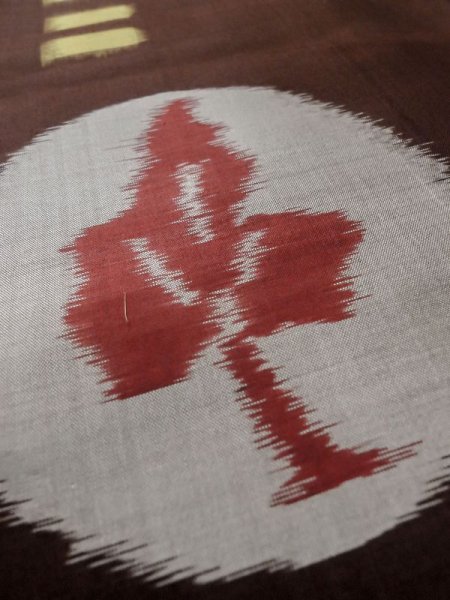 Photo7: M0329C Used Japanese women  Brown HAORI short jacket / Silk. Tree,   (Grade B) (7)