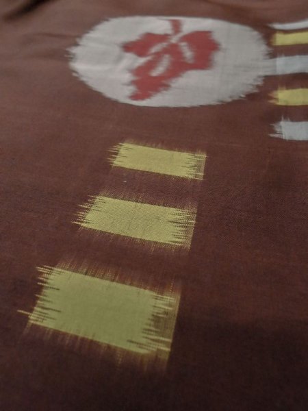 Photo8: M0329C Used Japanese women  Brown HAORI short jacket / Silk. Tree,   (Grade B) (8)