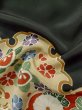 Photo16: M0330A Used Japanese women  Black TOMESODE formal / Silk. Peony,   (Grade B) (16)