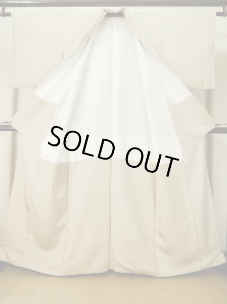 Photo3: M0330B Used Japanese women  Beige TSUKESAGE formal / Silk. Peony,   (Grade B) (3)