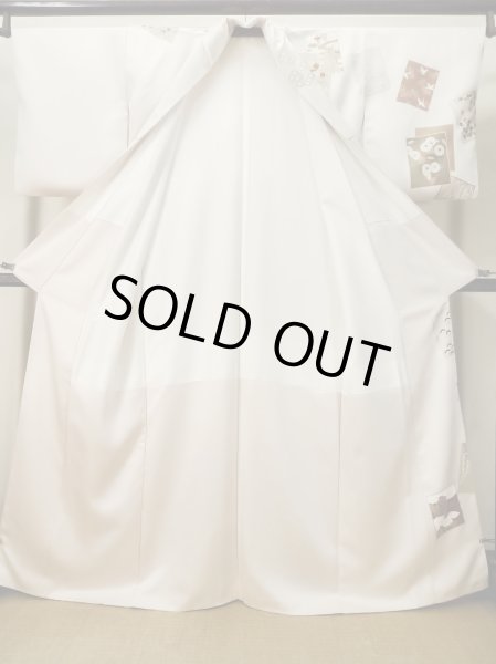 Photo3: M0330C Used Japanese women Pale Pink TSUKESAGE formal / Silk. SAKURA cherry blossom,   (Grade B) (3)