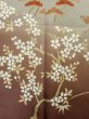 Photo8: M0330E Used Japanese womenPale Grayish Brown TSUKESAGE formal / Silk. SAKURA cherry blossom,   (Grade C) (8)