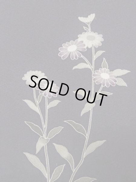 Photo7: M0330F Used Japanese womenDark Bluish Purple TSUKESAGE formal / Silk. Peony,   (Grade B) (7)