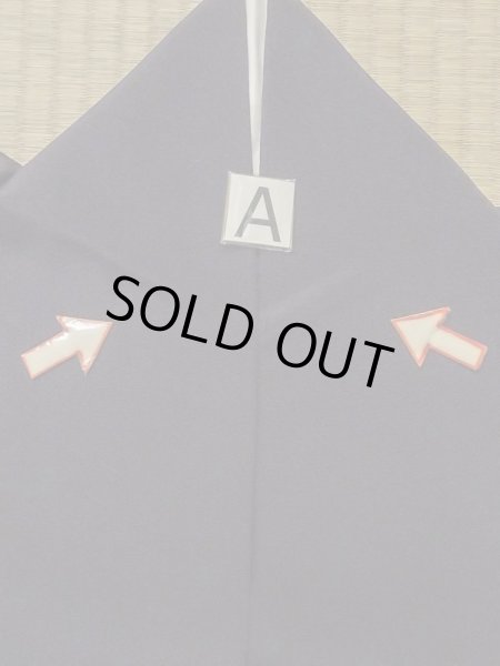 Photo16: M0330F Used Japanese womenDark Bluish Purple TSUKESAGE formal / Silk. Peony,   (Grade B) (16)