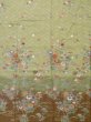 Photo4: M0330G Used Japanese womenPale Grayish Brown HOUMONGI formal / Silk. SAKURA cherry blossom,   (Grade B) (4)