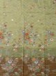 Photo5: M0330G Used Japanese womenPale Grayish Brown HOUMONGI formal / Silk. SAKURA cherry blossom,   (Grade B) (5)