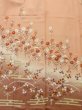 Photo4: M0330H Used Japanese women  Coral HOUMONGI formal / Silk. Chrysanthemum, fringed pink pattern  (Grade C) (4)