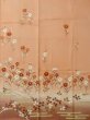 Photo5: M0330H Used Japanese women  Coral HOUMONGI formal / Silk. Chrysanthemum, fringed pink pattern  (Grade C) (5)