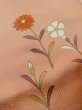 Photo9: M0330H Used Japanese women  Coral HOUMONGI formal / Silk. Chrysanthemum, fringed pink pattern  (Grade C) (9)