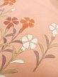 Photo11: M0330H Used Japanese women  Coral HOUMONGI formal / Silk. Chrysanthemum, fringed pink pattern  (Grade C) (11)