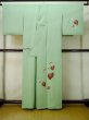 Photo3: M0330J Used Japanese women Light Green TSUKESAGE formal / Silk. Flower,   (Grade C) (3)