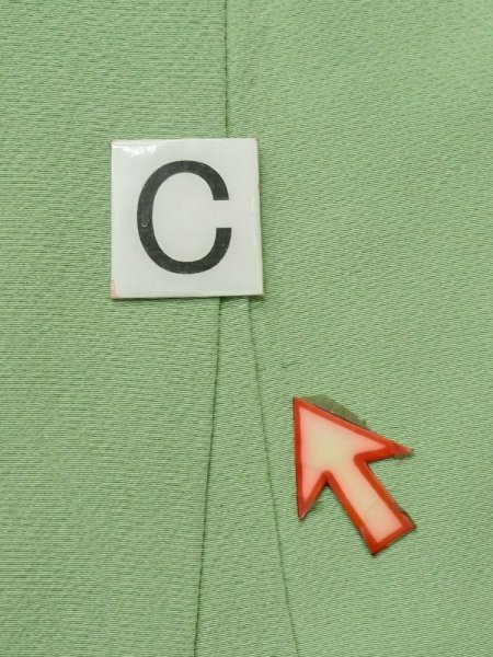 Photo17: M0330J Used Japanese women Light Green TSUKESAGE formal / Silk. Flower,   (Grade C) (17)