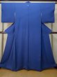 Photo1: M0330M Used Japanese women  Blue IROMUJI plain colored / Silk.    (Grade C) (1)