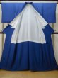 Photo2: M0330M Used Japanese women  Blue IROMUJI plain colored / Silk.    (Grade C) (2)