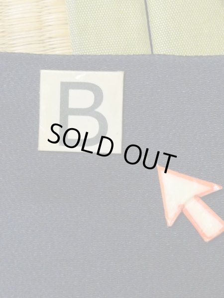 Photo12: M0330Q Used Japanese women  Navy Blue KOMON dyed / Silk. Chrysanthemum,   (Grade B) (12)