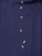 Photo3: M0330R Used Japanese women Purplish Navy Blue KOMON dyed / Silk. Flower gourd pattern  (Grade B) (3)