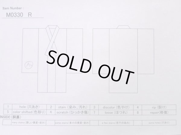 Photo11: M0330R Used Japanese women Purplish Navy Blue KOMON dyed / Silk. Flower gourd pattern  (Grade B) (11)