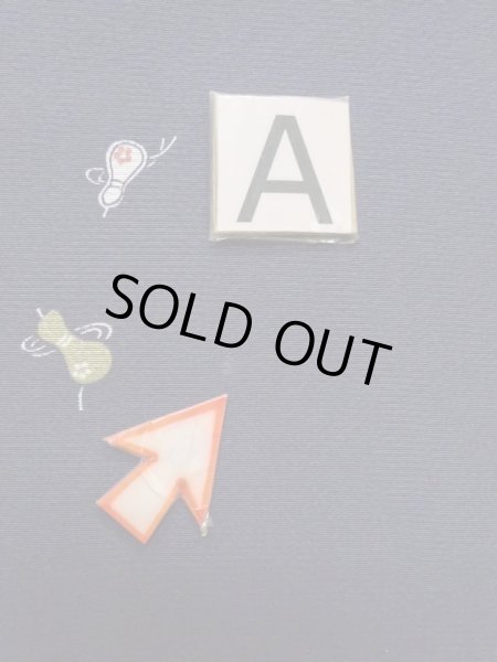 Photo12: M0330R Used Japanese women Purplish Navy Blue KOMON dyed / Silk. Flower gourd pattern  (Grade B) (12)