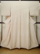 Photo1: M0330T Used Japanese women  Ivory KOMON dyed / Silk. Folding fan   (Grade C) (1)