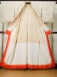 Photo2: M0330T Used Japanese women  Ivory KOMON dyed / Silk. Folding fan   (Grade C) (2)