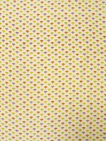 Photo3: M0330T Used Japanese women  Ivory KOMON dyed / Silk. Folding fan   (Grade C) (3)