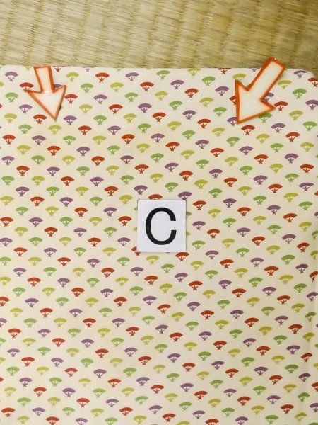 Photo13: M0330T Used Japanese women  Ivory KOMON dyed / Silk. Folding fan   (Grade C) (13)