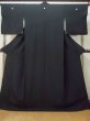 Photo1: M0330U Used Japanese women  Black MONTSUKI crests / Silk.    (Grade C) (1)
