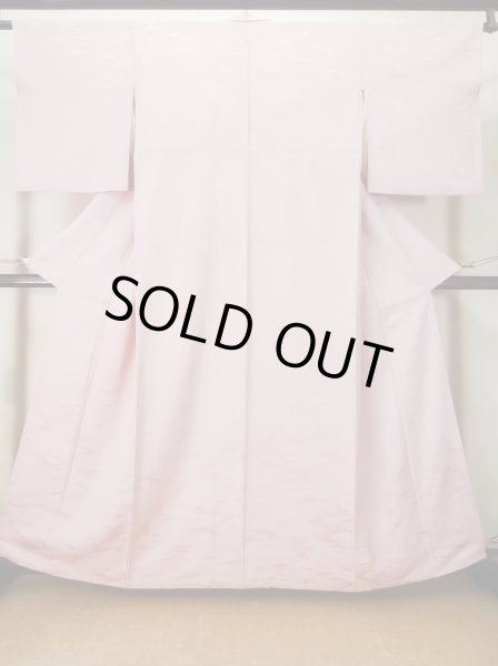 Photo1: M0330V Used Japanese women Pale Pink IROMUJI plain colored / Silk.    (Grade C) (1)
