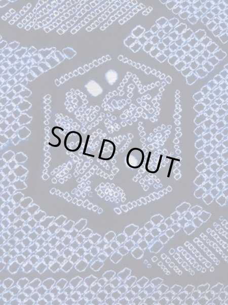 Photo5: M0331B Used Japanese women  Indigo Blue YUKATA summer(made in Japan) / Cotton. Flower, "Arimatsu-shibori"  (Grade C) (5)