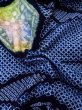 Photo14: M0331B Used Japanese women  Indigo Blue YUKATA summer(made in Japan) / Cotton. Flower, "Arimatsu-shibori"  (Grade C) (14)