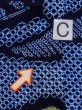 Photo18: M0331B Used Japanese women  Indigo Blue YUKATA summer(made in Japan) / Cotton. Flower, "Arimatsu-shibori"  (Grade C) (18)