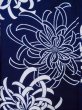 Photo4: M0331C Used Japanese women  Indigo Blue YUKATA summer(made in Japan) / Cotton. Chrysanthemum   (Grade B) (4)